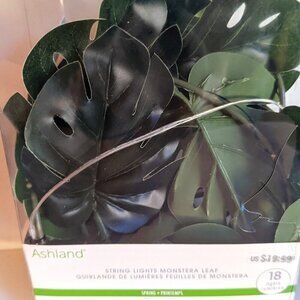 NWT Tropical Monstera Leaves 18 String Lights Timer Summer Home Decor Ashland